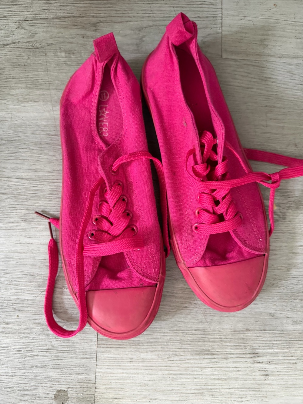 Pink Canvas Lace-Up Women's Sneakers